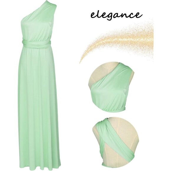 Women Convertible Infinity Dress Multi-Way Maxi Formal Bridesmaid Gown - Picture 4 of 5